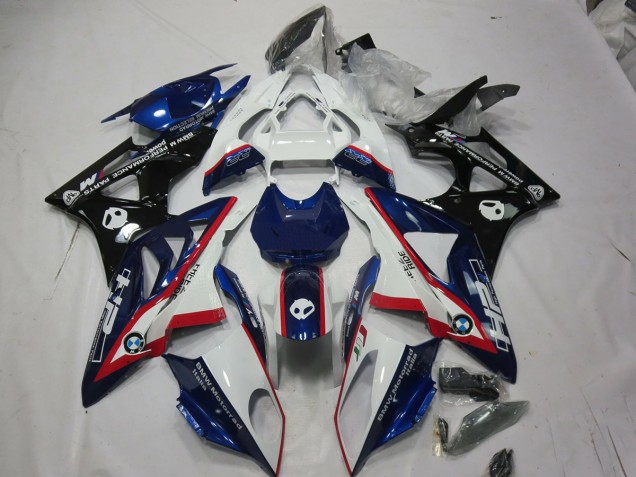 2009-2014 Alien Blue and White BMW S1000RR Motorcycle Fairings
