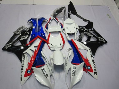 2009-2014 Alien Blue and White BMW S1000RR Motorcycle Fairings