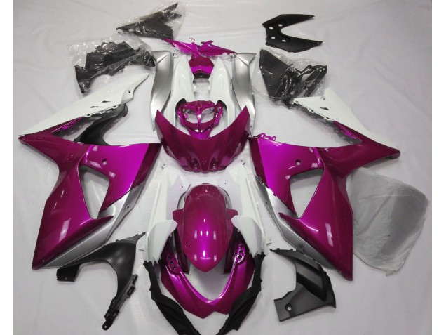 2009-2016 Gloss Pink & White Suzuki GSXR 1000 Motorcycle Fairings