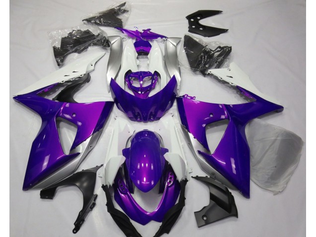 2009-2016 Gloss Purple & White Suzuki GSXR 1000 Motorcycle Fairings