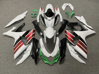 2009-2016 Gloss White Red Black and Green Suzuki GSXR 1000 Motorcycle Fairings