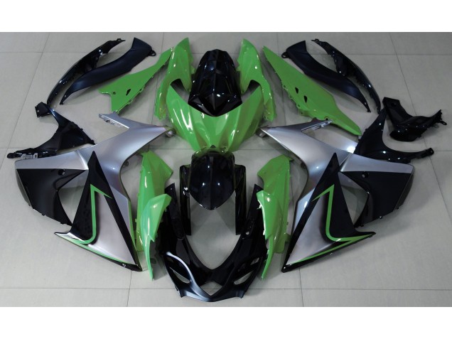 2009-2016 Green Silver and Black Suzuki GSXR 1000 Motorcycle Fairings