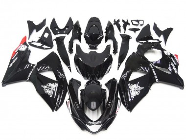 2009-2016 Solid Gloss Black Red style Suzuki GSXR 1000 Motorcycle Fairings