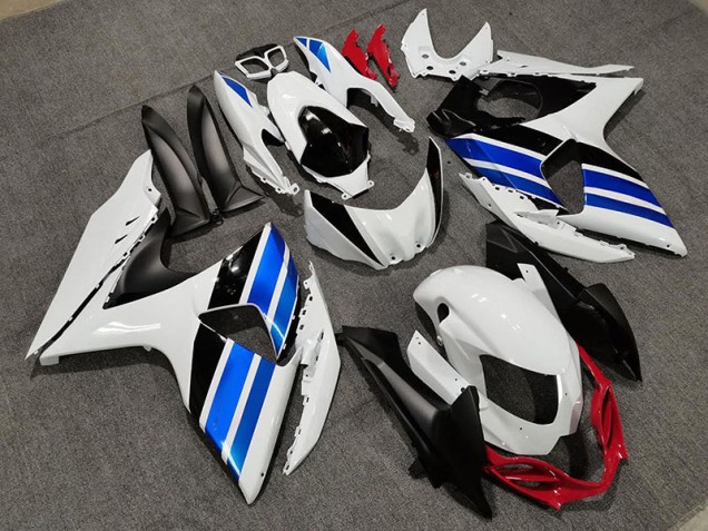 2009-2016 White Blue and Red Style Suzuki GSXR 1000 Motorcycle Fairings