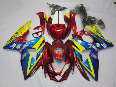2009-2016 Yellow Red and Blue Suzuki GSXR 1000 Motorcycle Fairings