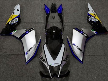 2010-2015 Silver Pirelli & Blue Aprilia RSV4 1000 Motorcycle Fairings