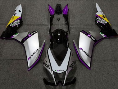 2010-2015 Silver Pirelli & Purple Aprilia RSV4 1000 Motorcycle Fairings