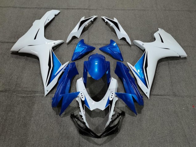 2011-2024 Blue and White Suzuki GSXR 600-750 Motorcycle Fairings