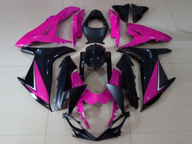 2011-2024 Gloss Pink and Black Suzuki GSXR 600-750 Motorcycle Fairings