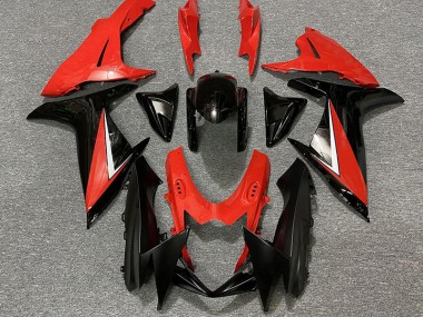 2011-2024 Gloss Red and Black Suzuki GSXR 600-750 Motorcycle Fairings