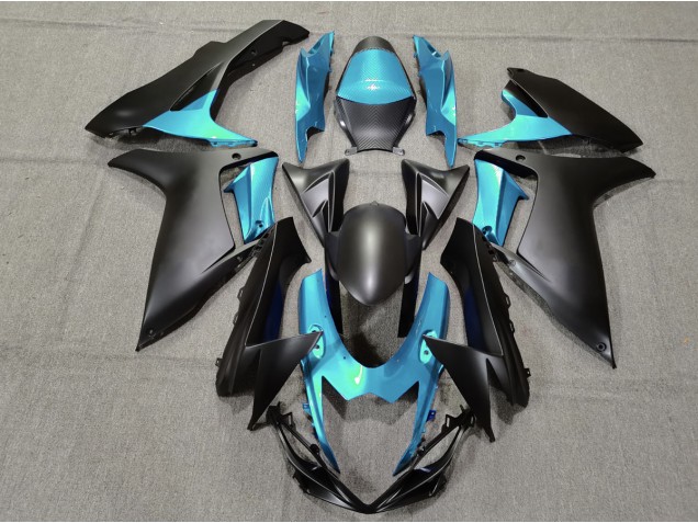 2011-2024 Light Blue and Matte Black Suzuki GSXR 600-750 Motorcycle Fairings