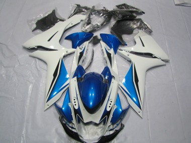 2011-2024 Light Blue and White Suzuki GSXR 600-750 Motorcycle Fairings