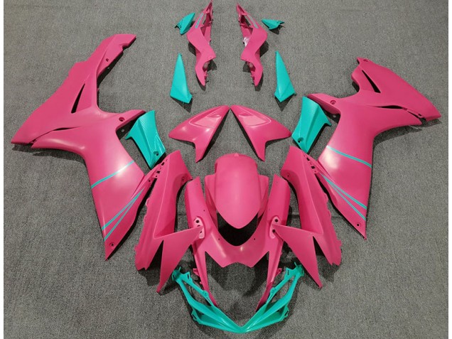 2011-2024 Matte Hot Pink and Teal Suzuki GSXR 600-750 Motorcycle Fairings