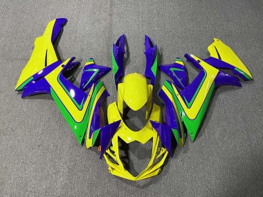 2011-2024 Orange Green and Blue Suzuki GSXR 600-750 Motorcycle Fairings