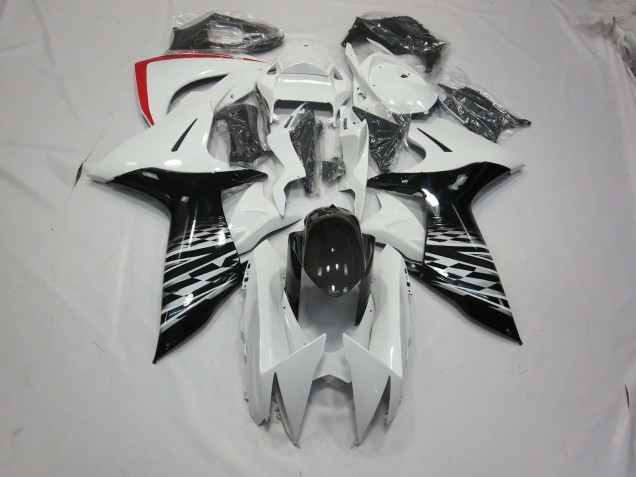 2011-2024 White and Black Suzuki GSXR 600-750 Motorcycle Fairings