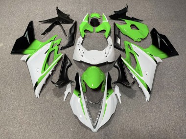 2013-2016 Gloss White and Green Triumph Daytona 675 Motorcycle Fairings