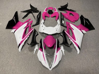 2013-2016 Gloss White and Pink Triumph Daytona 675 Motorcycle Fairings