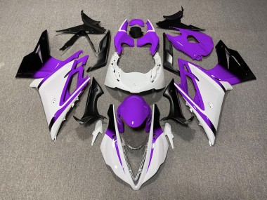 2013-2016 Gloss White and Purple Triumph Daytona 675 Motorcycle Fairings