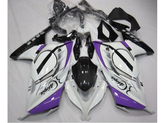 2013-2018 Gloss White & Purple Kawasaki Ninja 300 Motorcycle Fairings