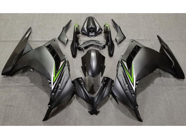 2013-2018 Matte Black & Green Kawasaki Ninja 300 Motorcycle Fairings