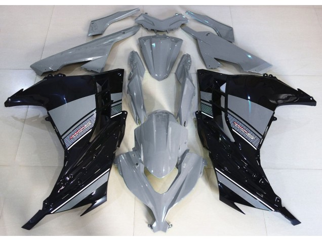 2013-2018 Nardo Grey and Black Kawasaki Ninja 300 Motorcycle Fairings