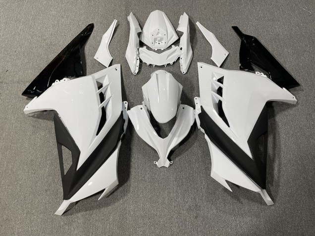 2013-2018 White and Black Sharp Gloss Kawasaki Ninja 300 Motorcycle Fairings