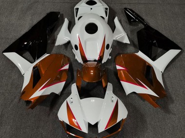 2013-2023 Gloss Orange White and Red Honda CBR600RR Motorcycle Fairings