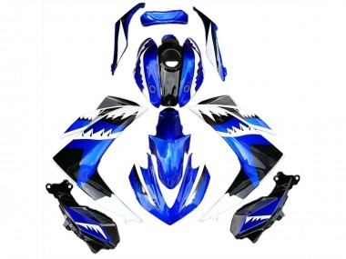 2015-2018 White Blue and Black Shark Yamaha R3 Motorcycle Fairings
