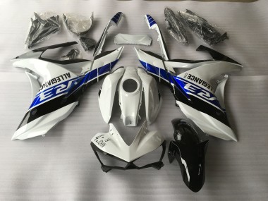 2015-2018 White Blue and Black Yamaha R3 Motorcycle Fairings