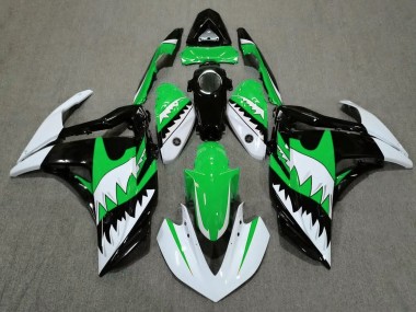 2015-2018 White Shark & Green Yamaha R3 Motorcycle Fairings