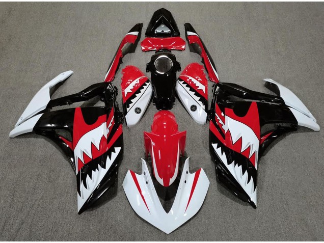 2015-2018 White Shark & Red Yamaha R3 Motorcycle Fairings