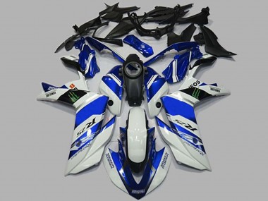 2015-2018 White and Blue Yamaha R3 Motorcycle Fairings