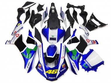 2015-2019 Blue and White 46 Yamaha R1 Motorcycle Fairings