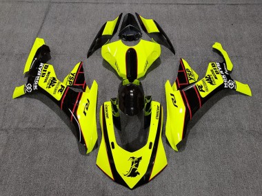 2015-2019 Floro Yellow and Black Yamaha R1 Motorcycle Fairings