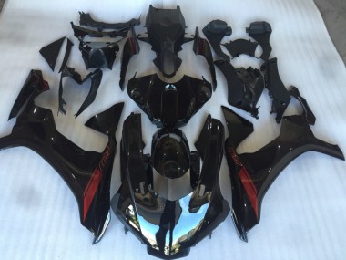 2015-2019 Gloss Black with Red Logo Yamaha R1 Motorcycle Fairings
