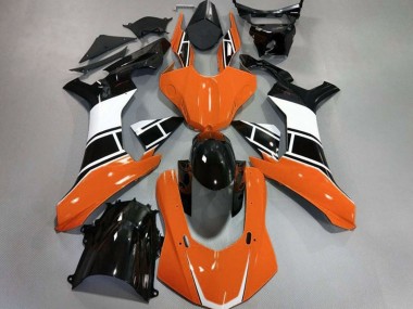 2015-2019 Gloss Orange White and Black Yamaha R1 Motorcycle Fairings