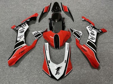 2015-2019 Gloss Red & White Yamaha R1 Motorcycle Fairings
