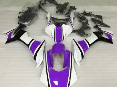 2015-2019 Gloss White Purple and Black Yamaha R1 Motorcycle Fairings