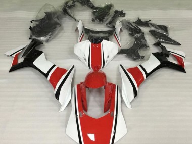 2015-2019 Gloss White Red and Black Yamaha R1 Motorcycle Fairings