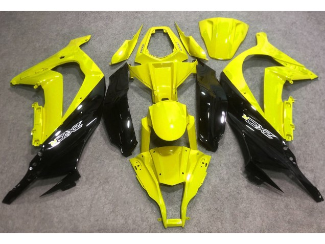 2016-2019 Gloss Yellow and Black Kawasaki ZX10R Motorcycle Fairings