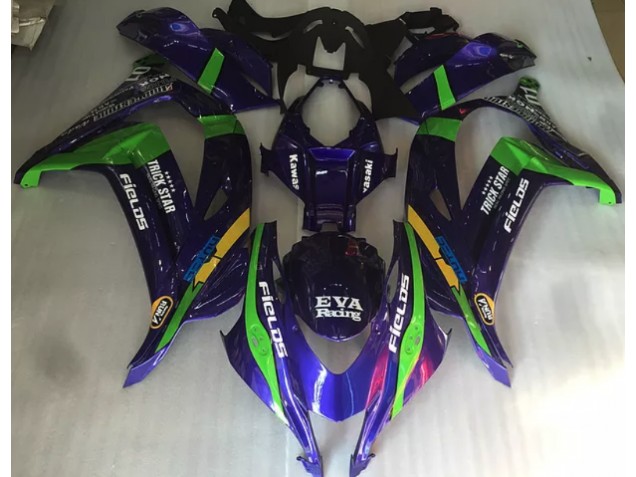 2016-2019 Purple Green and Gloss Kawasaki ZX10R Motorcycle Fairings