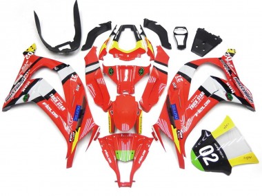 2016-2019 Red and Black w White Kawasaki ZX10R Motorcycle Fairings