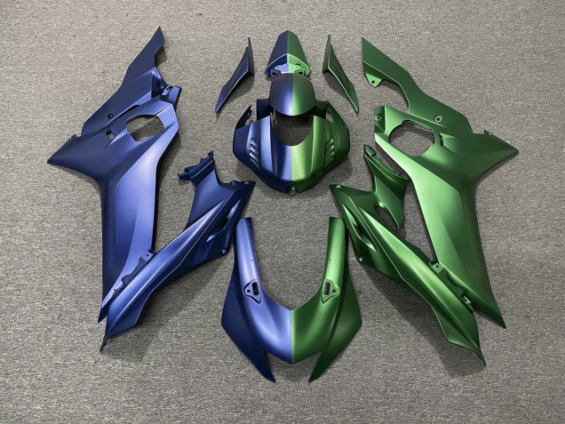 2017-2021 Blue and Green Split Yamaha R6 Motorcycle Fairings