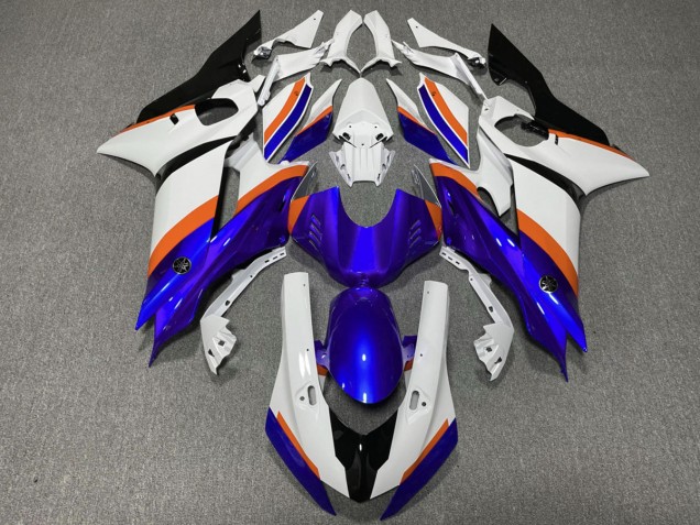 2017-2021 Deep Blue and Orange Yamaha R6 Motorcycle Fairings