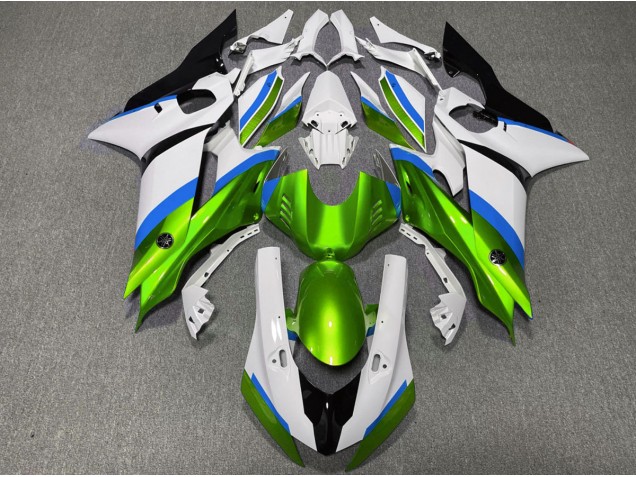 2017-2021 Gloss Green and Light Blue Yamaha R6 Motorcycle Fairings