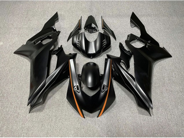 2017-2021 Matte Black & Orange Accents Yamaha R6 Motorcycle Fairings