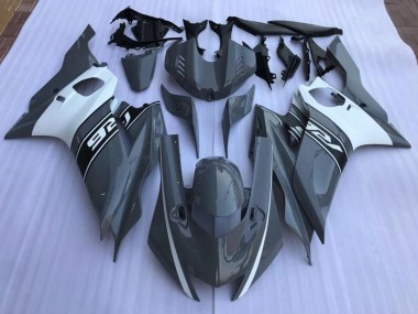 2017-2021 Nardo Grey and White Yamaha R6 Motorcycle Fairings