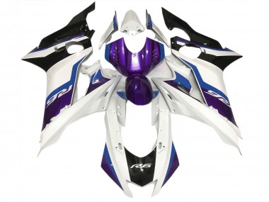 2017-2021 Purple and Gloss White Yamaha R6 Motorcycle Fairings