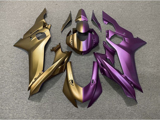 2017-2021 Tan and Purple Split Yamaha R6 Motorcycle Fairings