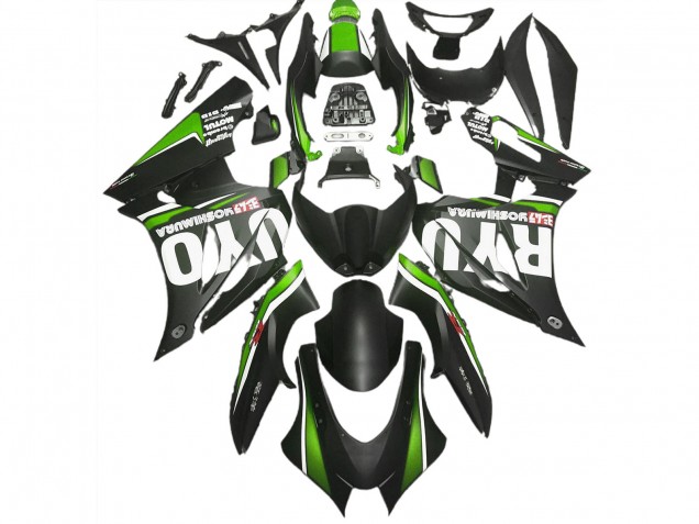 2017-2023 Matte Black & Green Suzuki GSXR 1000 Motorcycle Fairings